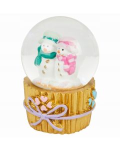 Новорічна маленька снігова куля "Пара сніговиків" 5х5х6,5 см