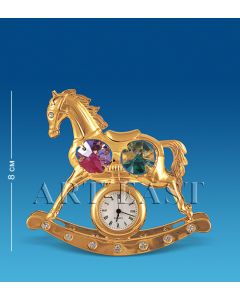 AR-3665-C/GA Фигурка с часами "Лошадка" с цв.кр. (Юнион)